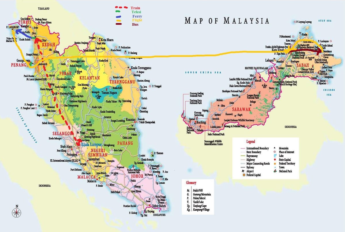 peta malaysia bas