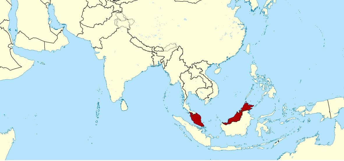 peta yang menunjukkan malaysia