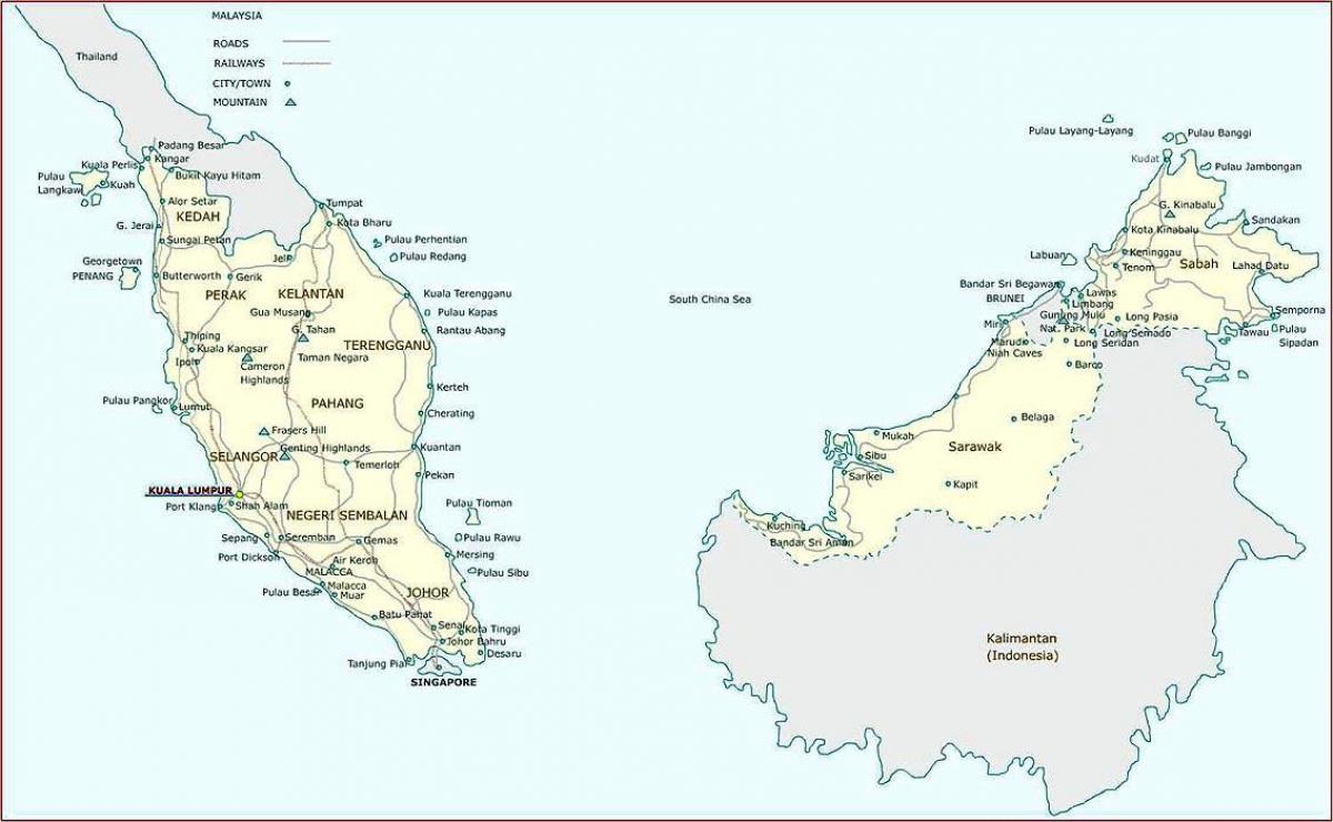 malaysia bandar-bandar peta