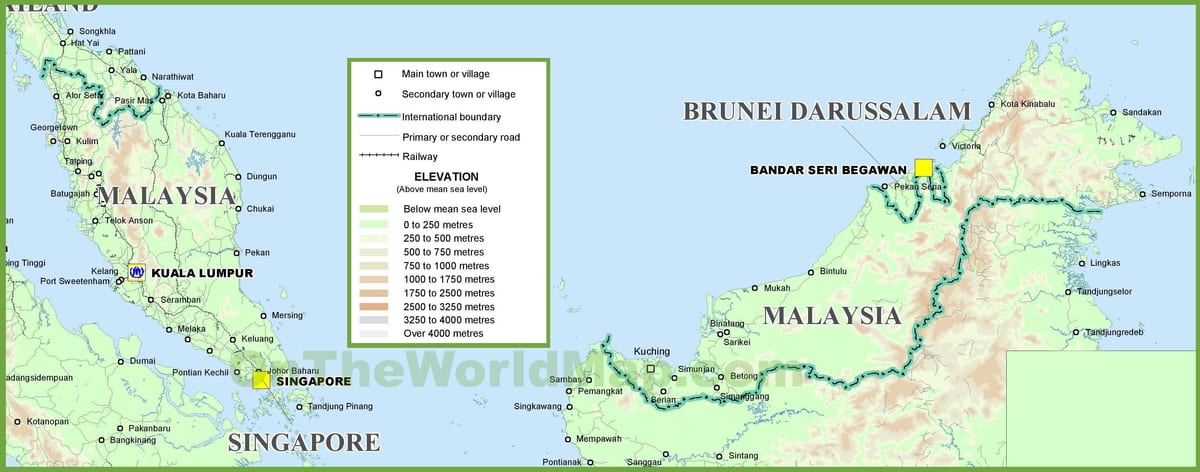 malaysia geografi peta