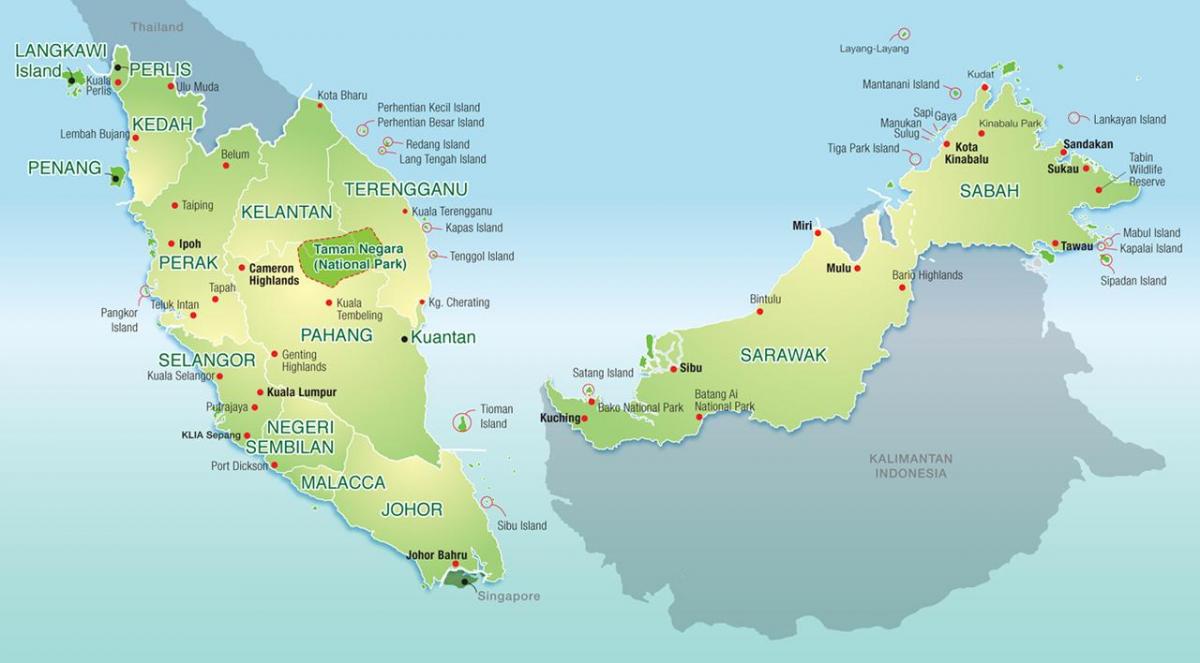 peta gunung malaysia