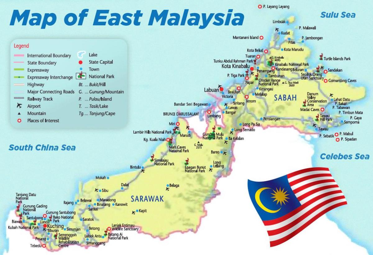 peta timur malaysia