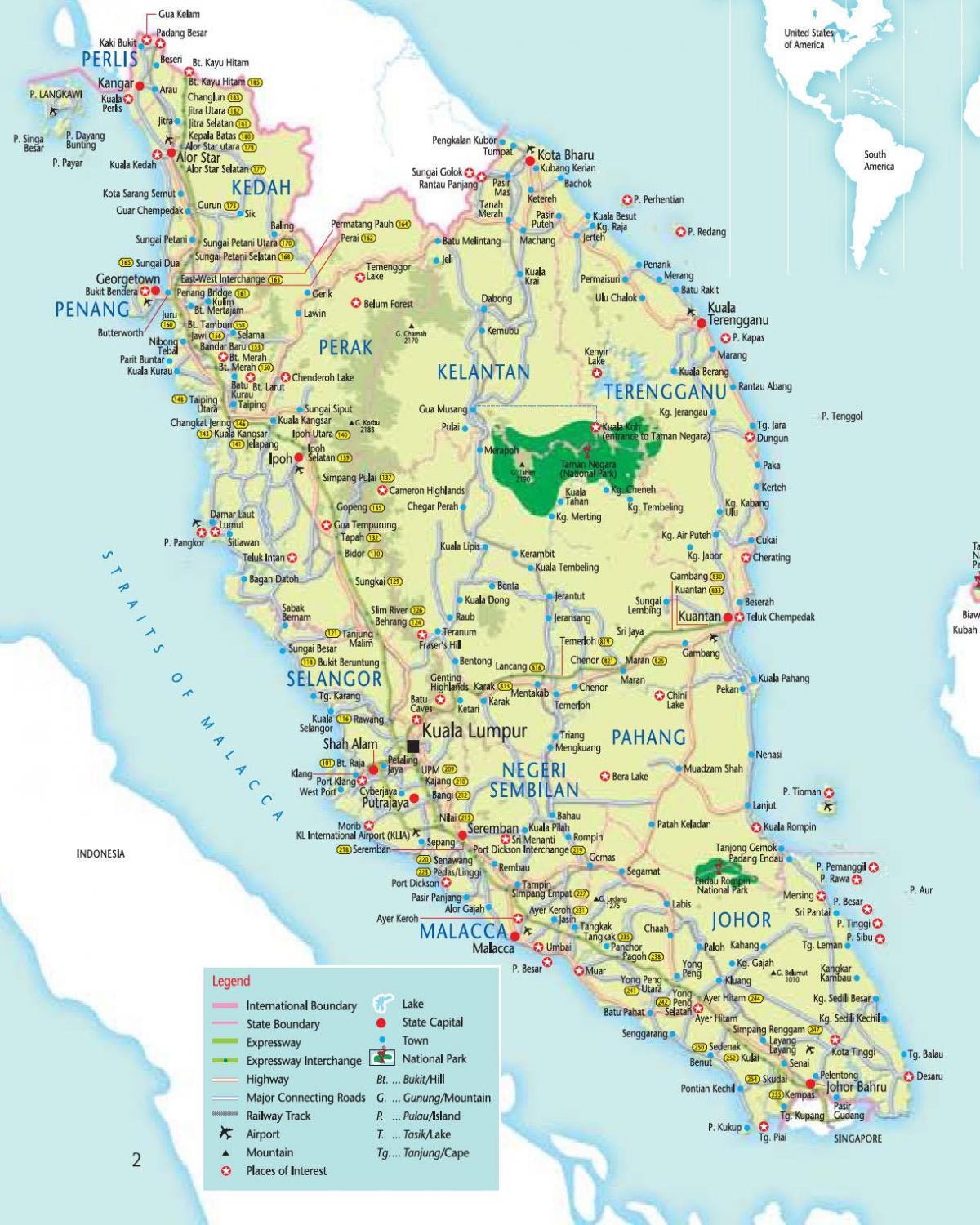 peta - peta arah malaysia