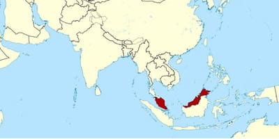 Peta yang menunjukkan malaysia