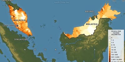 Malaysia kepadatan penduduk peta